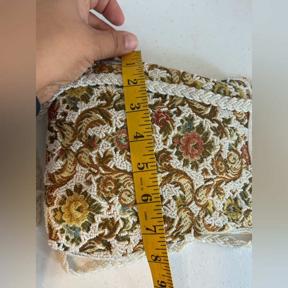 Walborg Vintage Beaded Tapestry Kiss-Lock Shoulder/Crossbody + Coin Purse - Picture 13 of 14